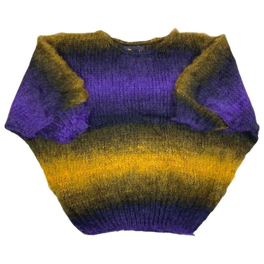 Vintage 80s Style Purple Yellow Batwing Gradient Knit 14 16 L