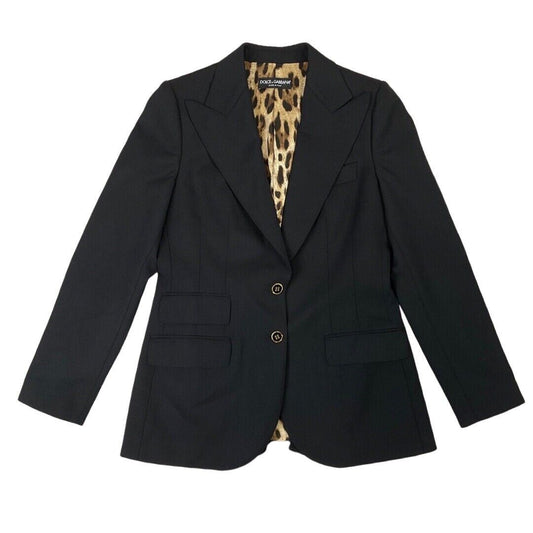 Black Dolce & Gabbana Garbadine Wool Twill Tailored Designer Tuxedo Blazer 12