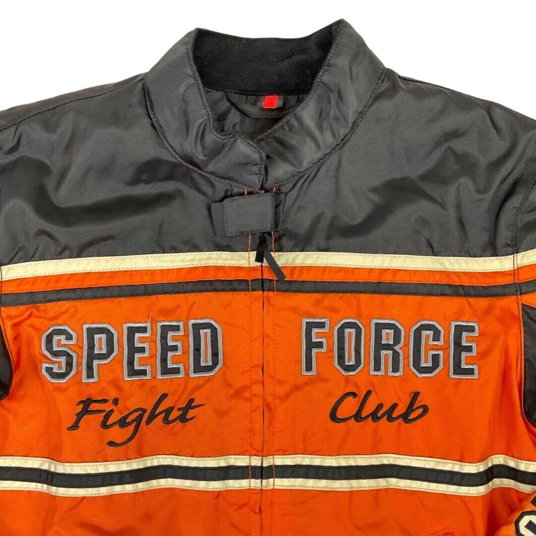 Vintage 90s Orange Black Hein Gericke Embroidered Racing Motorcycle Jacket M