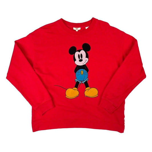 00s Red Levi’s Mickey Mouse Classic Kick Sweatshirt M