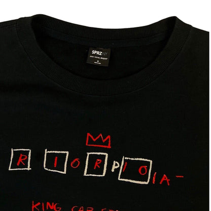 80s Style Black SPRZ NY Street Artist Jean Michel-Basquiat Graphic Sweatshirt M