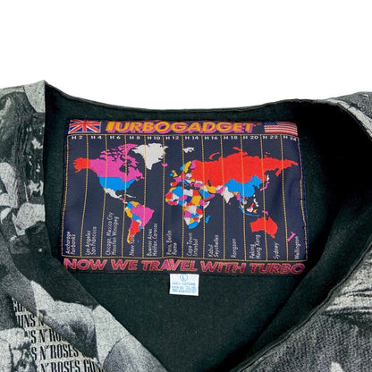 Vintage 90s Black Grey Guns N’ Roses Graphic Print Waistcoat M
