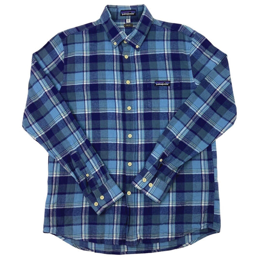 Vintage 90s 00s Blue Plaid Patagonia Long Sleeve Button Down Flannel Shirt M