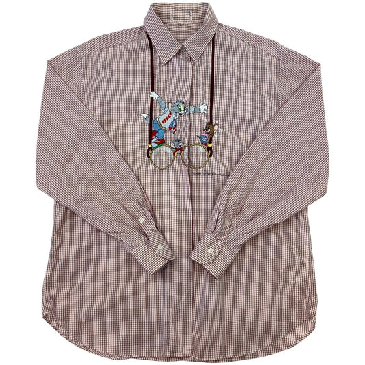 Vintage Rare 1995 Segreta by Emmanuel Schvili Button Up Tom and Jerry Shirt M