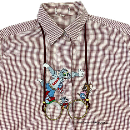 Vintage Rare 1995 Segreta by Emmanuel Schvili Button Up Tom and Jerry Shirt M