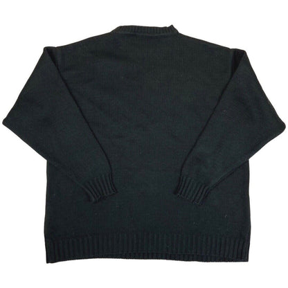 Vintage 90s 00s Black Embroidered Tommy Hilfiger Knit Sweater L