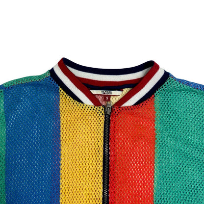Vintage 90s Red Yellow Blue Tommy Hilfiger Mesh String Jacket 8 10 S