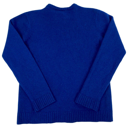 Vintage 90s 00s Blue Shetland Wool Carhartt Crew Neck Embroidered Sweater M