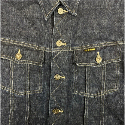 Vintage Y2K Dark Blue G-Star Contrast Stitch Jeans Denim Jacket 42 Chest M