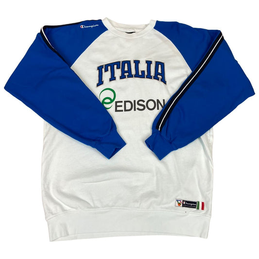 Vintage 90s 00s Blue Embroidered Italia Basketball Federation Jumper  XL