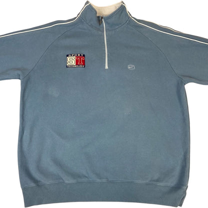 Vintage 90s Blue Nike Sports Technology Embroidered 1/4 Zip Jumper XL