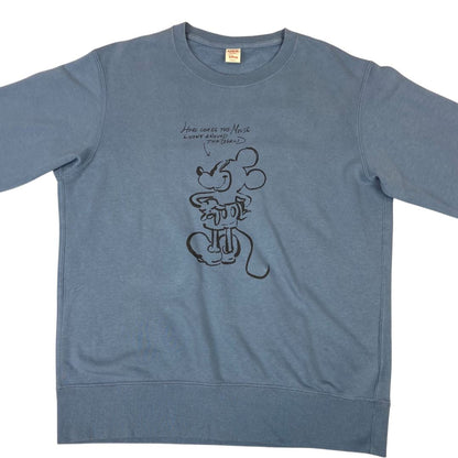 00s Steel Blue Uniqlo Disney Collab Graphic Mickey Mouse Jumper L
