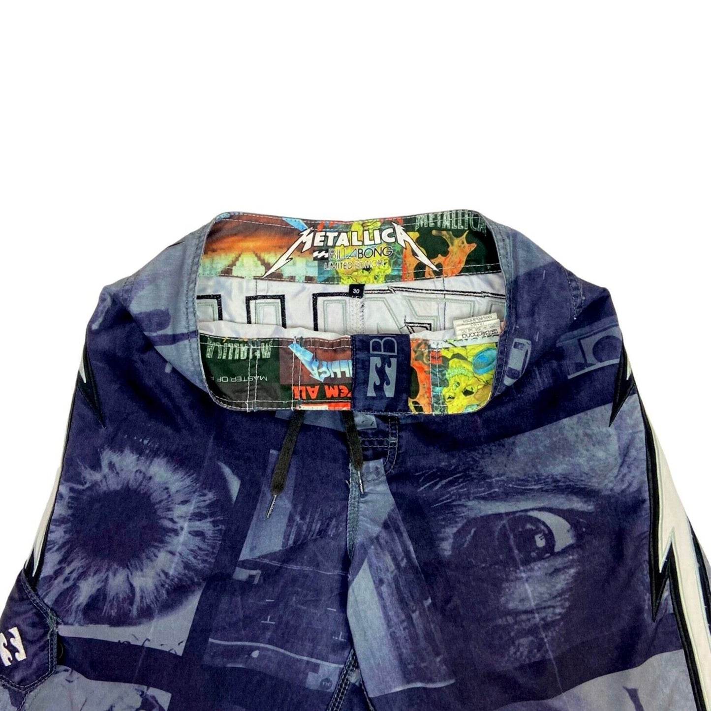Vintage Y2K Billabong x Metallica Graphic Print Shorts M