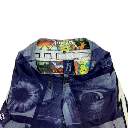 Vintage Y2K Billabong x Metallica Graphic Print Shorts M