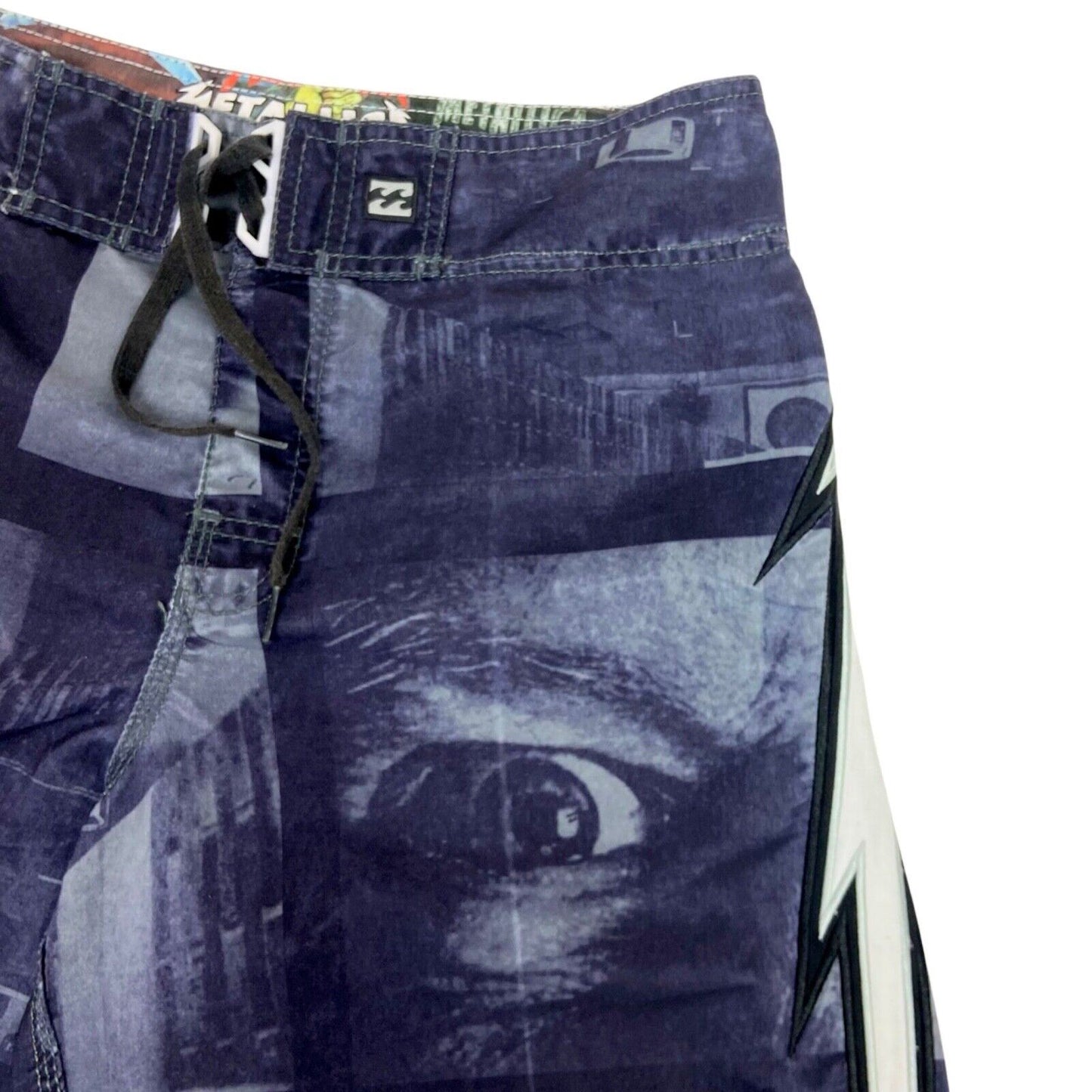 Vintage Y2K Billabong x Metallica Graphic Print Shorts M