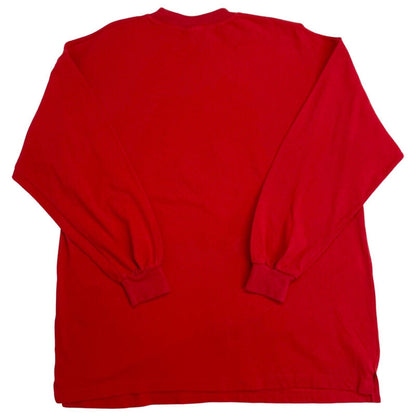 Vintage 90s 00s Red Adidas Long Sleeve Oversized T-shirt L