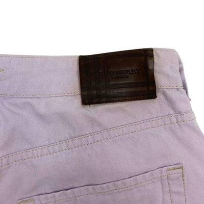Vintage Y2K Lilac Purple Preppy Burberry Checked Denim Shorts M