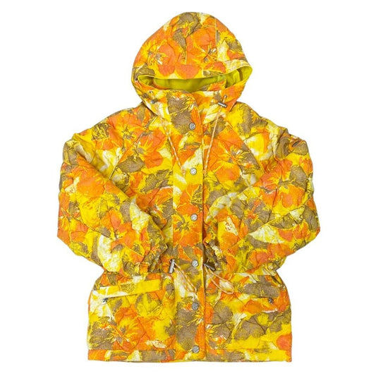 Vintage 90s Rare Yellow Orange Ellesse by Goldwin Hawaiian Print Jacket L