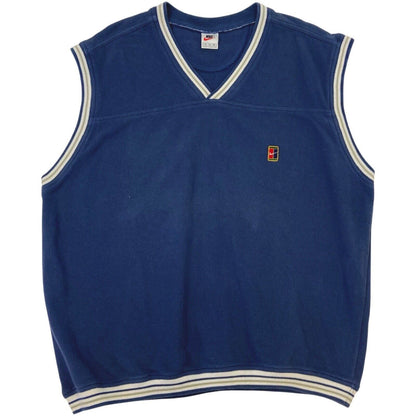 Vintage 90s Blue Embroidered  Nike Challenge Court Sweater Vest XL