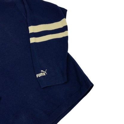 Vintage 90s Navy Blue Cream Puma Knit Sweater L
