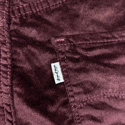 LADIES LEVIS BIG E PREMIUM 721 MAROON HIGH RISE SKINNY VELVET JEANS 29 W 30 L