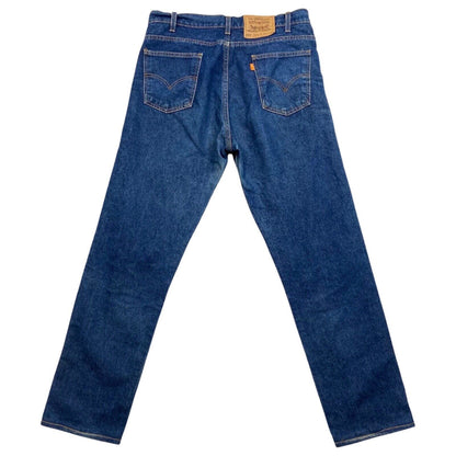 VTG 80s MENS USA ORANGE TAB LEVIS 505 STRAIGHT LEG HIGH WAISTED JEANS 34 W 32 L