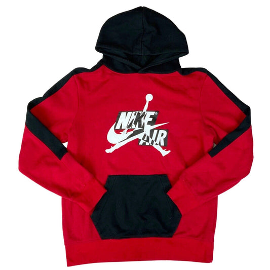 Vintage 90s 00s Red Black Nike Air Jordan Hoodie Graphic Print XS S