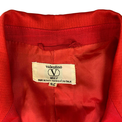 Vintage 80s 90s Red Designer Valentino Suit Blazer 8 10 S