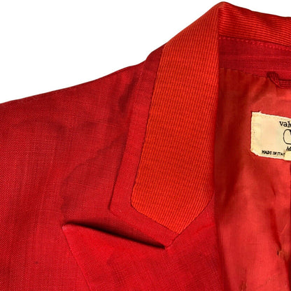 Vintage 80s 90s Red Designer Valentino Suit Blazer 8 10 S