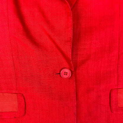 Vintage 80s 90s Red Designer Valentino Suit Blazer 8 10 S