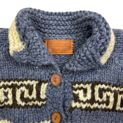 VINTAGE MENS THUNDERBIRD WOOL COWICHAN CARDIGAN GRAPHIC KNIT ROCKABILLY 38”