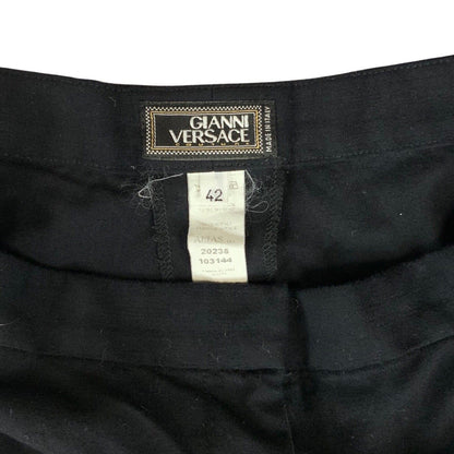 Vintage 90s 00s Black Wool Blend Gianni Versace Couture Trousers 8 10 S