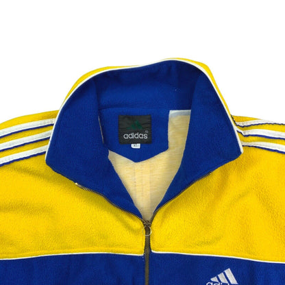 Vintage 90s Yellow Blue Adidas Three Stripe Fleece XL