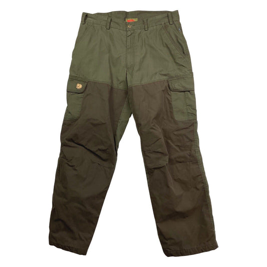 Vintage 90s 00s Khaki Green Fjällräven  Brown Cargo Utility Trousers L
