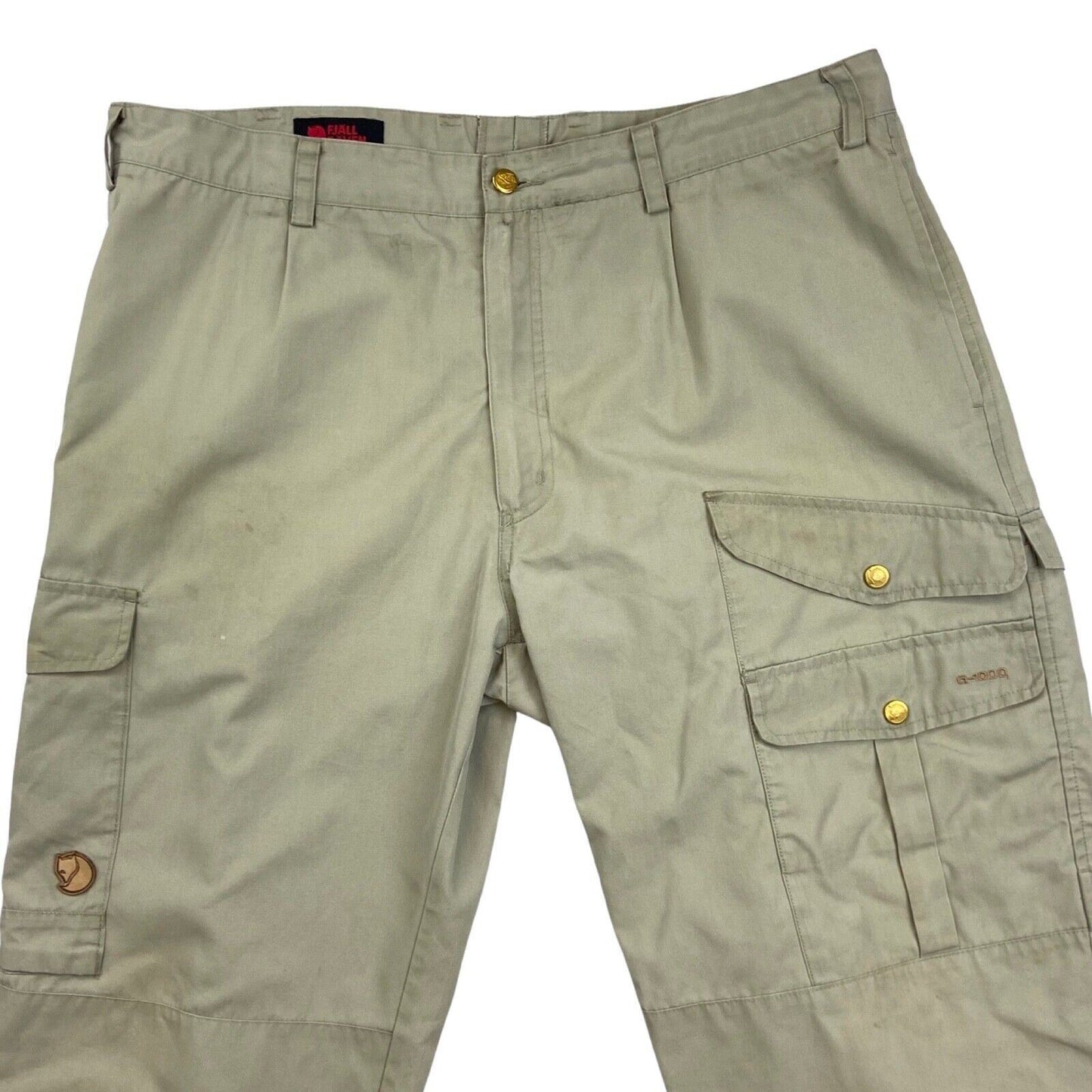 Vintage 90s 00s Camel Biege Fjällräven Cargo Utility Trousers W38 L33 L