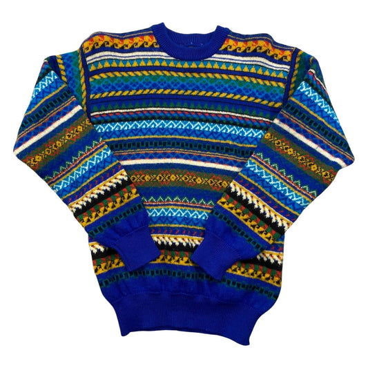 Vintage 90s 00s Blue Knitted Wool Jumper S