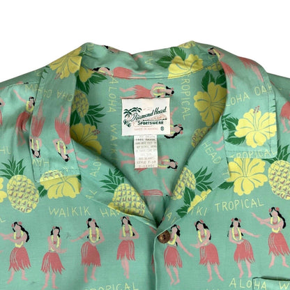 VTG 80s DIAMOND HEAD RAYON HAWAIIAN ALOHA SHIRT TIKI ROCKABILLY 50” XL