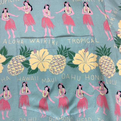 VTG 80s DIAMOND HEAD RAYON HAWAIIAN ALOHA SHIRT TIKI ROCKABILLY 50” XL