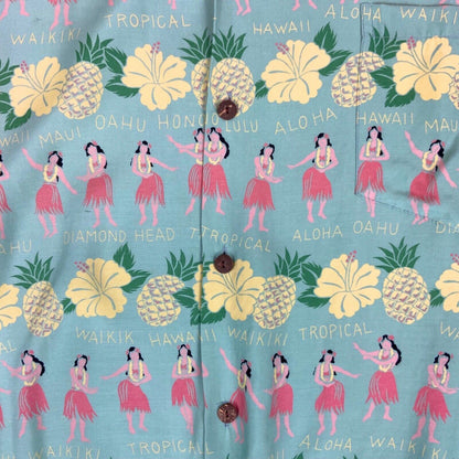 VTG 80s DIAMOND HEAD RAYON HAWAIIAN ALOHA SHIRT TIKI ROCKABILLY 50” XL