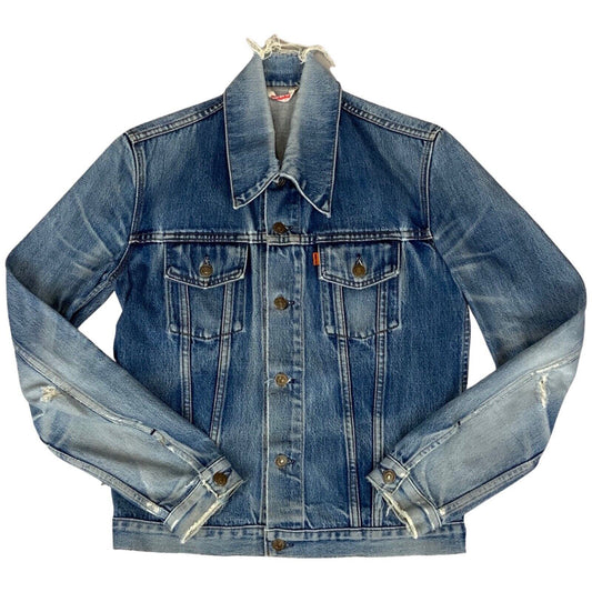 VTG 1970s LEVIS ORANGE TAB 70577 TYPE 3 TRUCKER DENIM JACKET  MOD SKINS 36” S