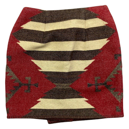 Vintage 00s Red Cream Rockabilly Chimayo Ralph Lauren Denim Suppply Wrap Skirt S