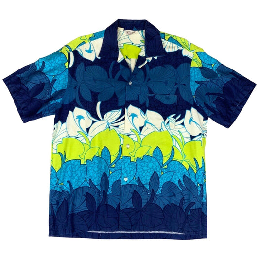 RARE VTG 70s HAWAIIAN TOGS BARK CLOTH HAWAIIAN ALOHA SHIRT TIKI ROCKABILLY 40”