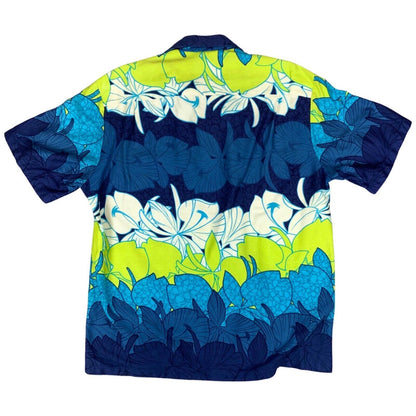 RARE VTG 70s HAWAIIAN TOGS BARK CLOTH HAWAIIAN ALOHA SHIRT TIKI ROCKABILLY 40”
