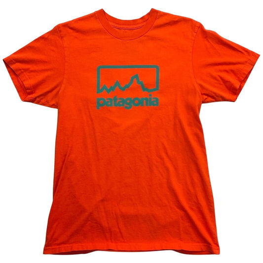 Vintage 00s Orange Green Patagonia Sports Short Sleeve T-shirt M