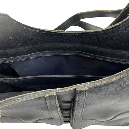 Vintage 90s 00s Y2K Black Leather Rio Bag Shoulder Bag