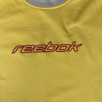 Vintage 1990’s Yellow Reebok Fleece-Lined Mesh Long Sleeve T-Shirt XL