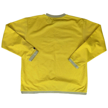 Vintage 1990’s Yellow Reebok Fleece-Lined Mesh Long Sleeve T-Shirt XL