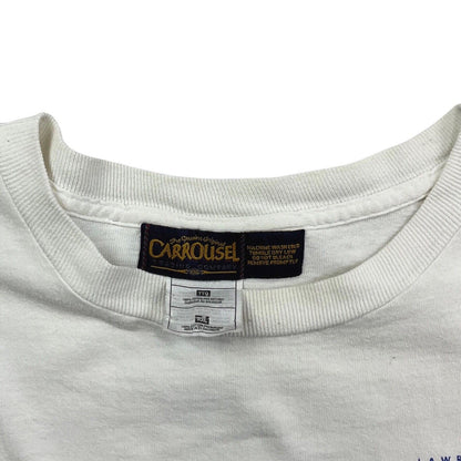 Vintage 90s 00s White Kansas University Kansan Newspaper Novelty Tshirt L XL
