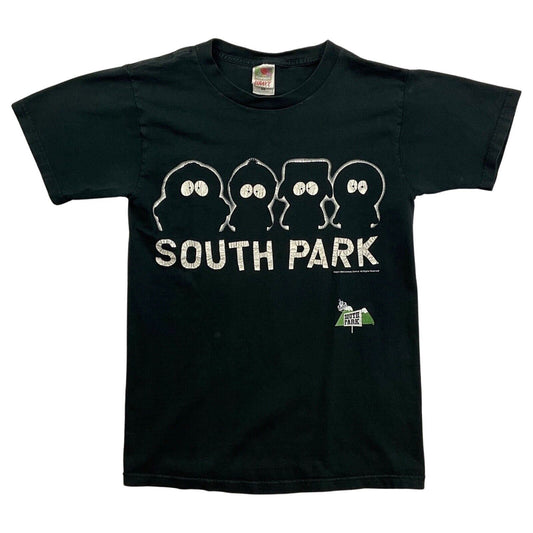 Vintage 90s 1999 Black White South Park Outline Comedy Central Graphic Tshirt S