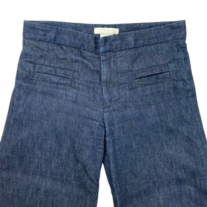 Chloe 00s Y2K Indigo Blue Denim Designer Wide Leg Jeans W32 L33 UK 14